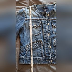 GAP collarless stretch Jean Jacket